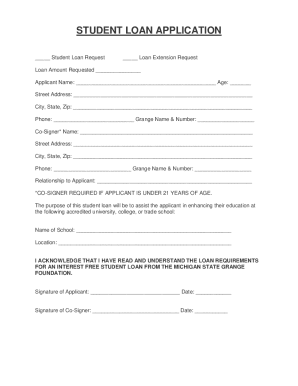 Student Loan Application