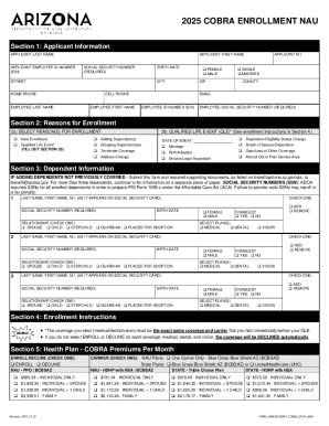 2025 COBRA Enrollment Form NAU