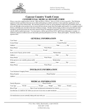 Confidential Medical History Form
