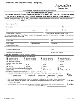 Accountants Professional Liability Insurance Application