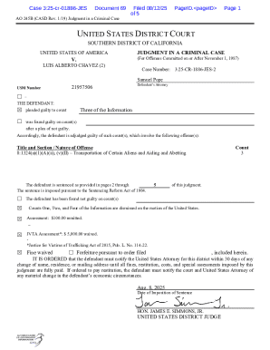 Judgment in a Criminal Case