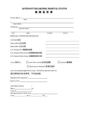 Affidavit Regarding Marital Status