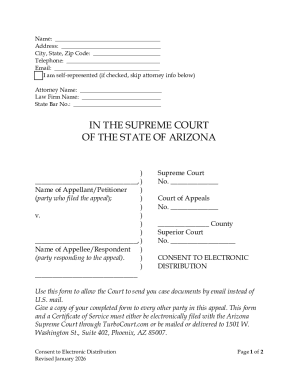 Arizona Consent to Electronic Distribution