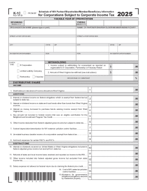 West Virginia Schedule K-1C Form