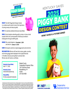 2025 Kentucky Piggy Bank Design Contest Entry Form
