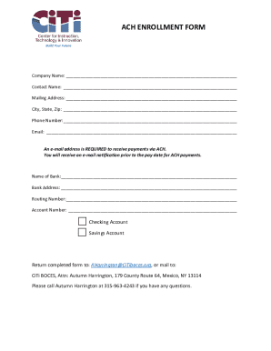 ACH Enrollment Form