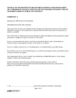 Section 8 Notice for Possession of Assured Tenancy Property