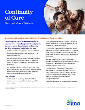 Cigna Continuity of Care Request Form