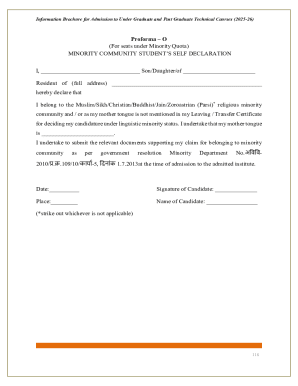 Minority Community Student Self Declaration Form
