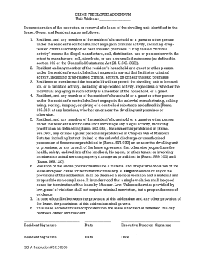 Crime Free Lease Addendum