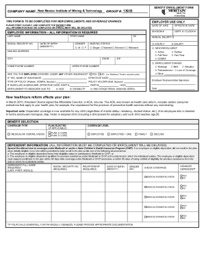 Benefit Enrollment Form