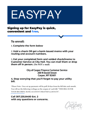 City of Casper EasyPay Authorization Agreement