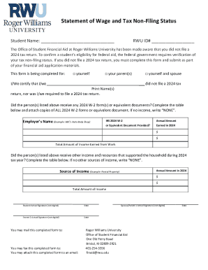 Statement of Wage and Tax Non-Filing Status