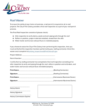 Roof Inspection Waiver