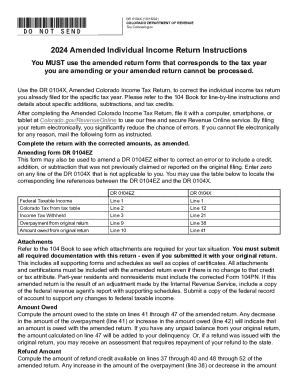 Colorado Amended Individual Income Tax Return