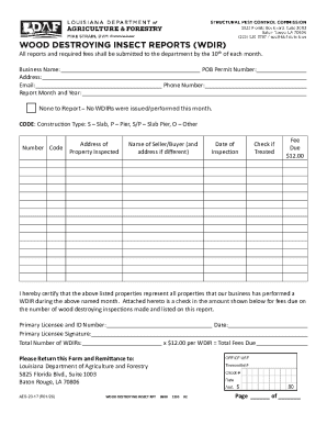 Louisiana Wood Destroying Insect Report