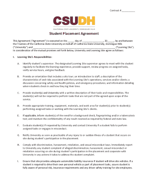 Student Placement Agreement