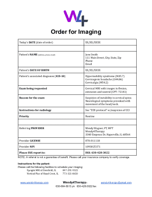 Cervical MRI Order Form