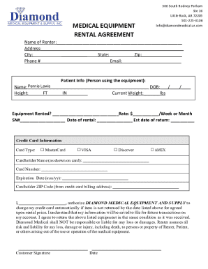 Medical Equipment Rental Agreement