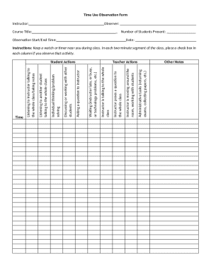 Time Use Observation Form