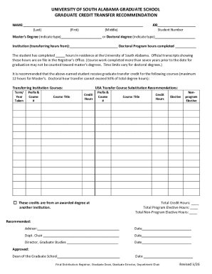 Graduate Credit Transfer Recommendation