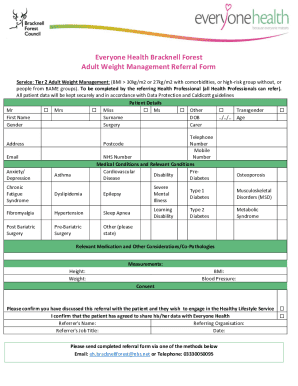 Adult Weight Management Referral Form