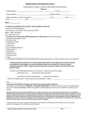 Medical Records Release Form