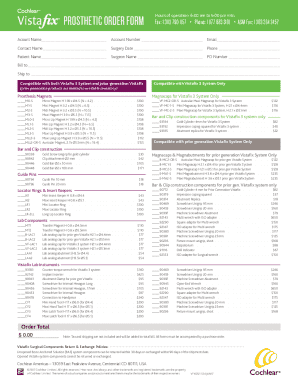 Prosthetic Order Form
