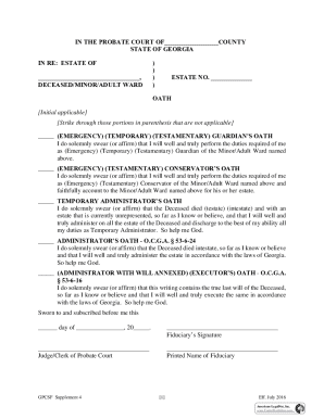 Georgia Guardian's Conservator's Administrator's Oath