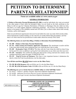 Petition to Determine Parental Relationship