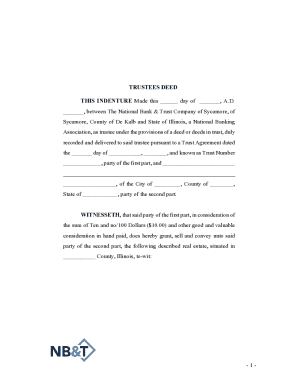 Trustees Deed for Real Estate Transfer