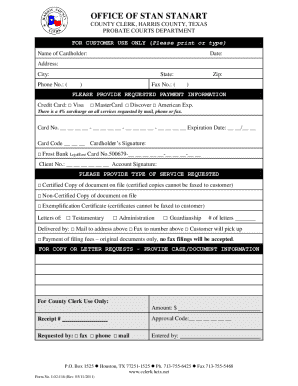 Harris County Probate Document Request Form