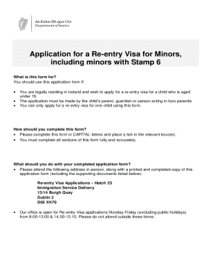 Re-entry Visa Application for Minors