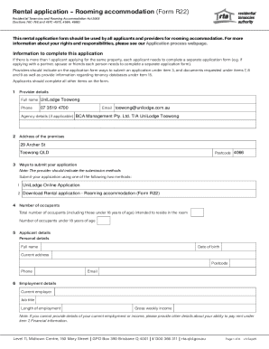 Rental Application Form R22