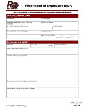 First Report of Employee's Injury