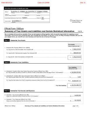 Official Form 106Sum Summary of Assets and Liabilities