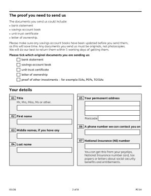Pension Credit Financial Details Form