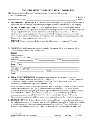 Exclusive Right to Represent Tenant Agreement