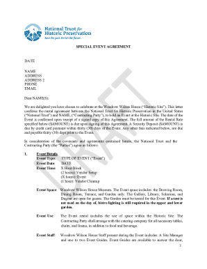 Special Event Agreement