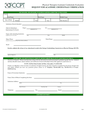 Physical Therapist Assistant Credentials Evaluation