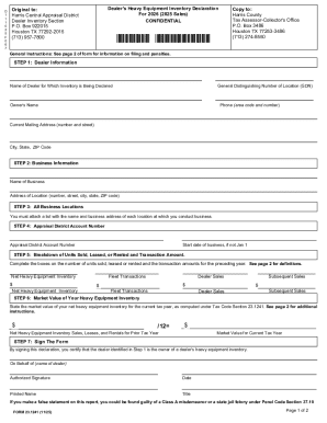 Texas Heavy Equipment Inventory Declaration