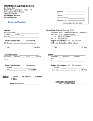 Mammalian Submission Form