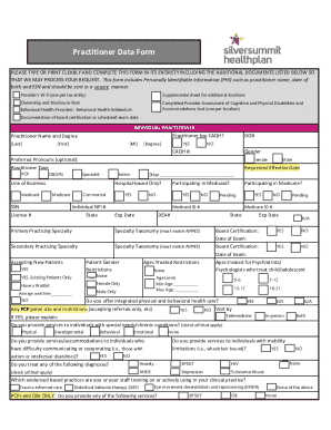 Practitioner Data Form