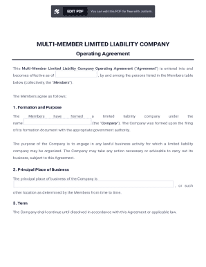 Multi-Member LLC Operating Agreement