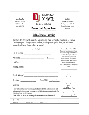 Pioneer ID Card Request Form