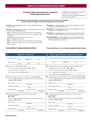 Virginia Domicile Determination Form