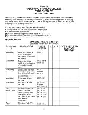 CALGreen Tier 1 Checklist