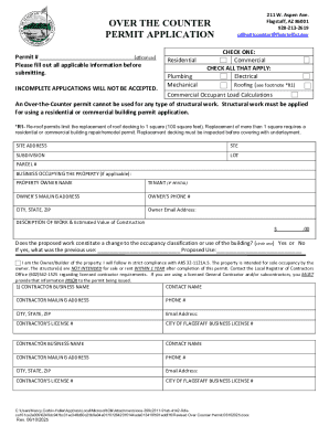 Flagstaff Over the Counter Permit Application