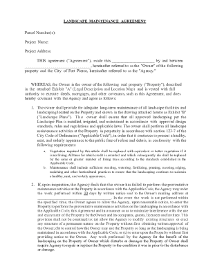 Landscape Maintenance Agreement
