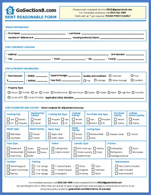 Section 8 Rental Property Information Form